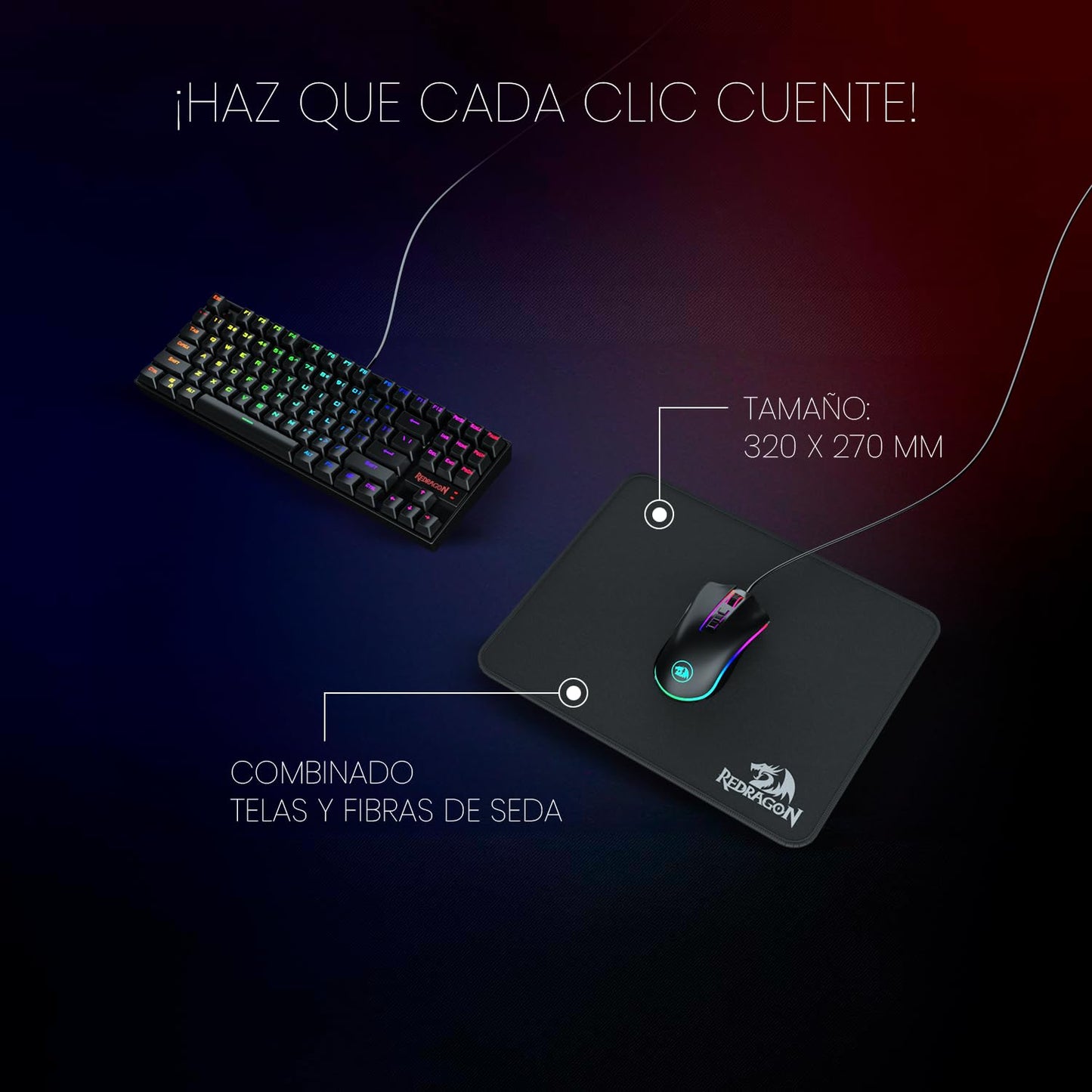 Redragon Flick M Black Gaming Mouse Pad P030 320x270mm