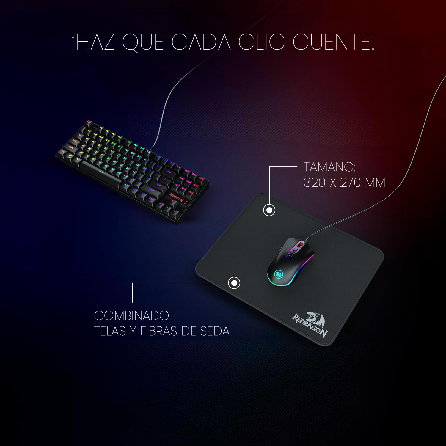 Redragon Flick M Black Gaming Mouse Pad P030 320x270mm