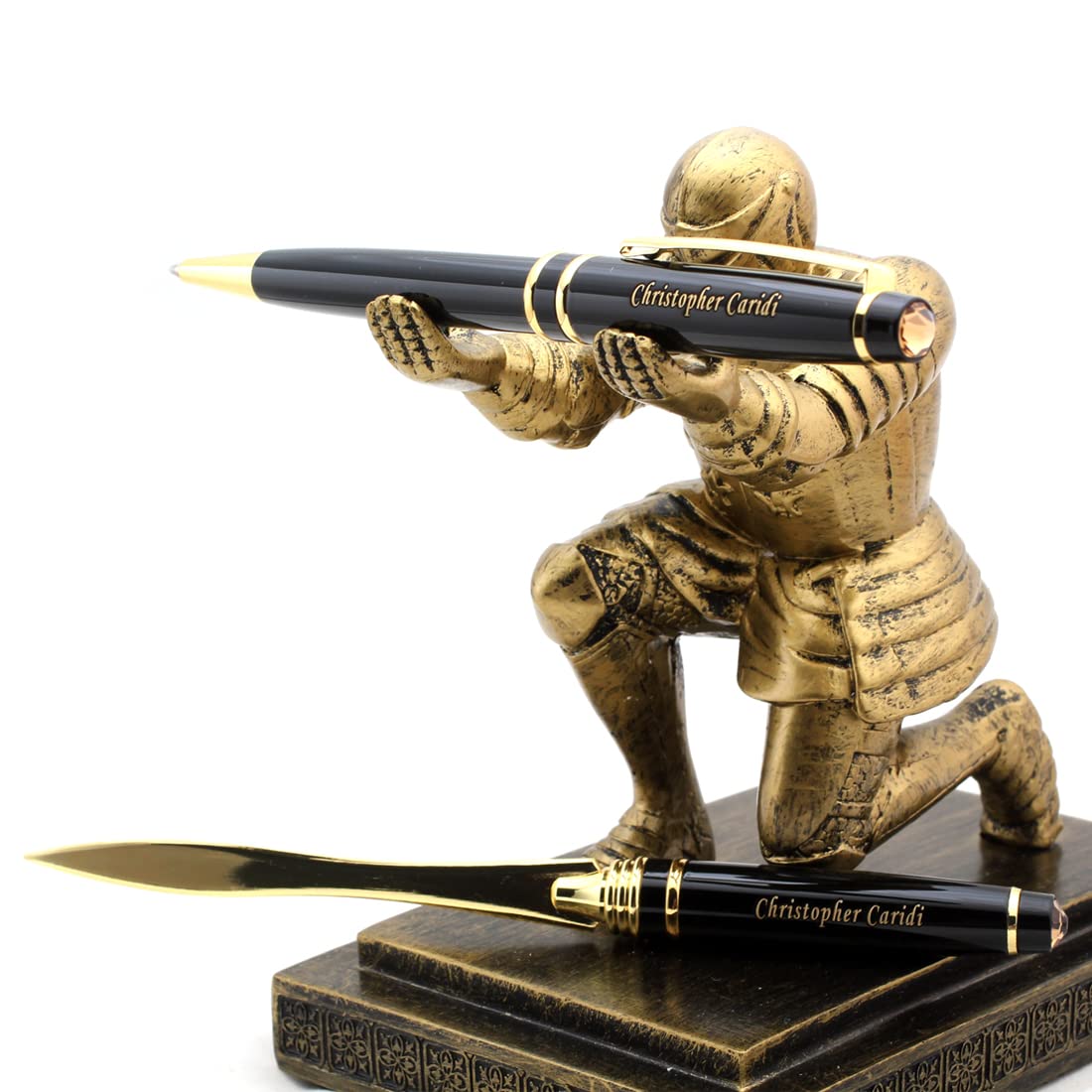Sotania Custom Engraved Executive Pen Gift Set – Personalized Brass Ballpoint Pen with Matching