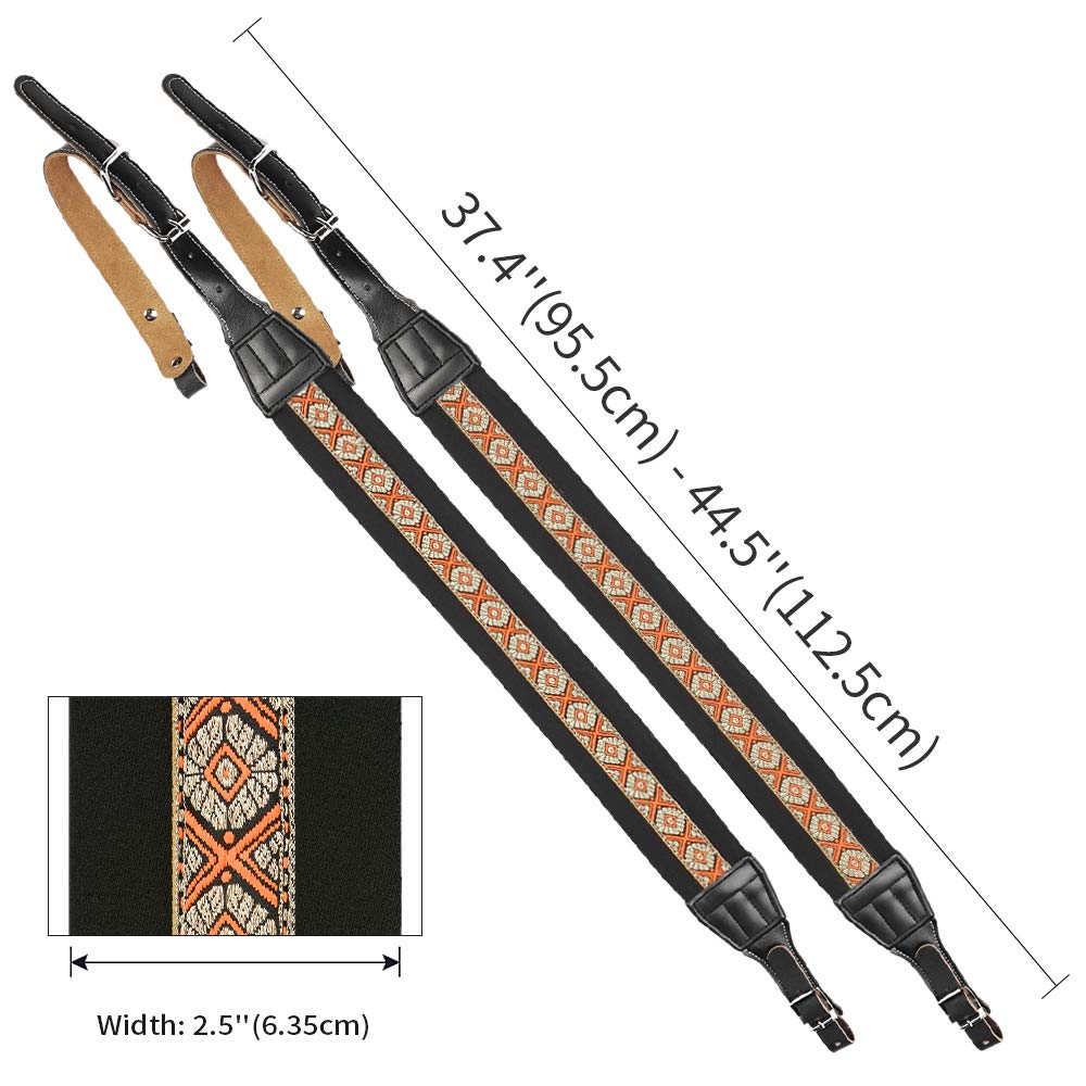 BestSounds Accordion Straps, Soft Padded Adjustable Accordion Genuine Leather Ends Shoulder Straps