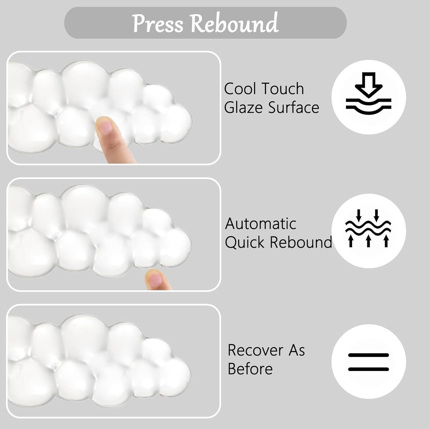 Gel Cloud Keyboard and Mouse Wrist Rest Set Cloud Silicone Clear Mouse Pad with Wrist Rest Extended