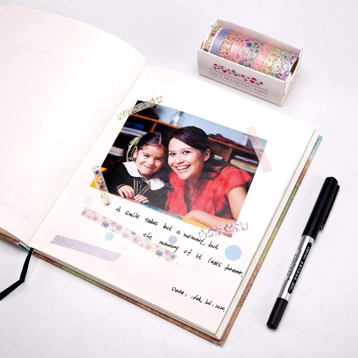 YUBBAEX 10 Rolls Sparkling Washi Tape Set 8mm Skinny Gold Foil Decorative Masking Washi Tapes for