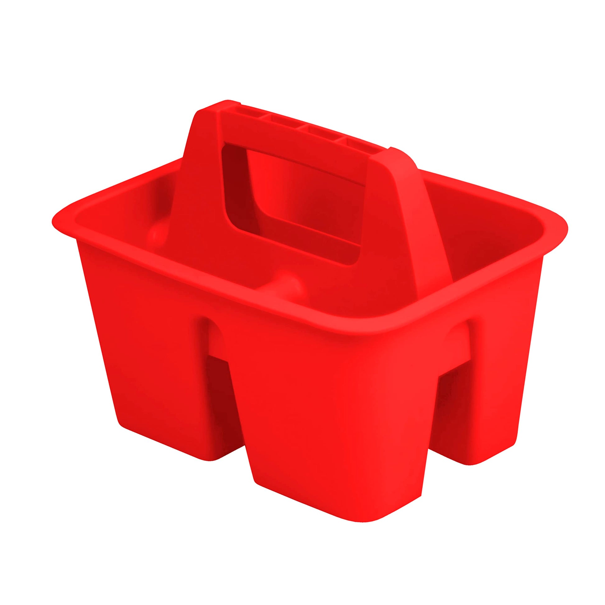 Storex Mini Classroom Caddy, Multipurpose Classroom Organizer with Handle, Red, Pack of 12