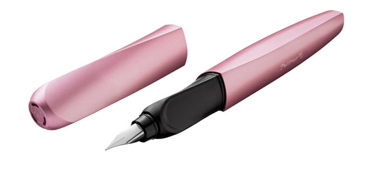 Pelikan Twist Fountain Pen with 1 Ink Cartridge, Medium Nib, Girly Rose, Boxed (806251)
