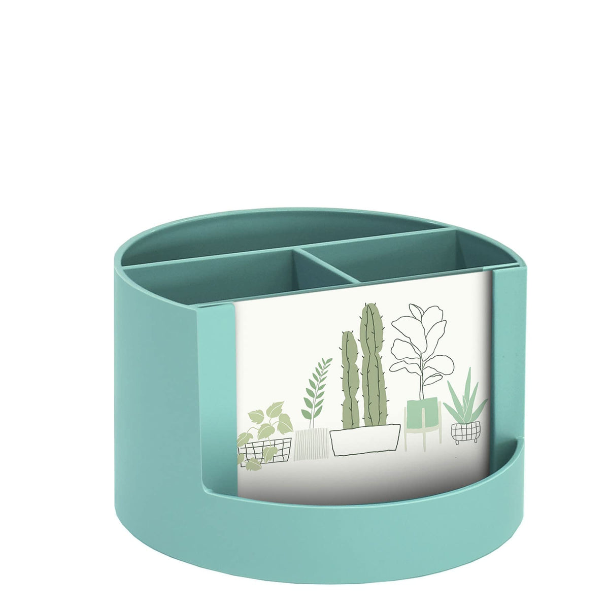 Acrimet Compact Desktop Organizer, 4 Spacious Slots, Round Pencil and Accessories Holder with Photo