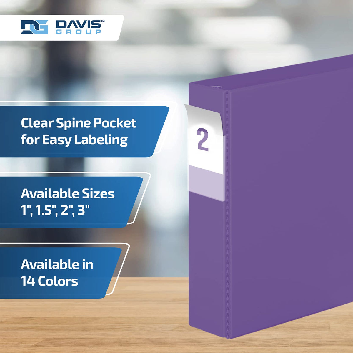 Premium Economy 3-Ring Binder, Spine Label, 2" D Rings, Purple, 6 Pack
