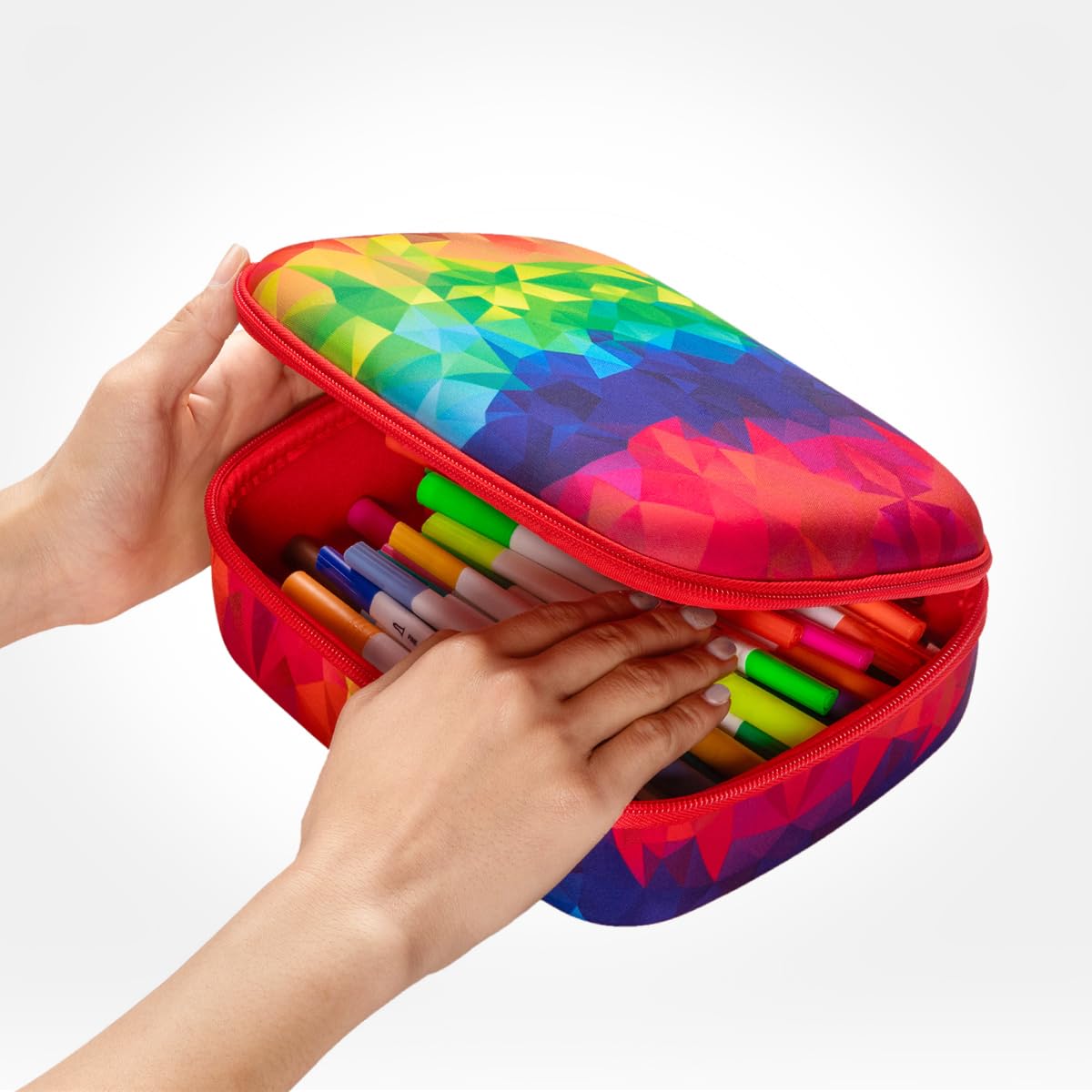 ZIPIT Jumbo Pencil Case, Cute Aesthetic Large Capacity Pencil Box, Colorful