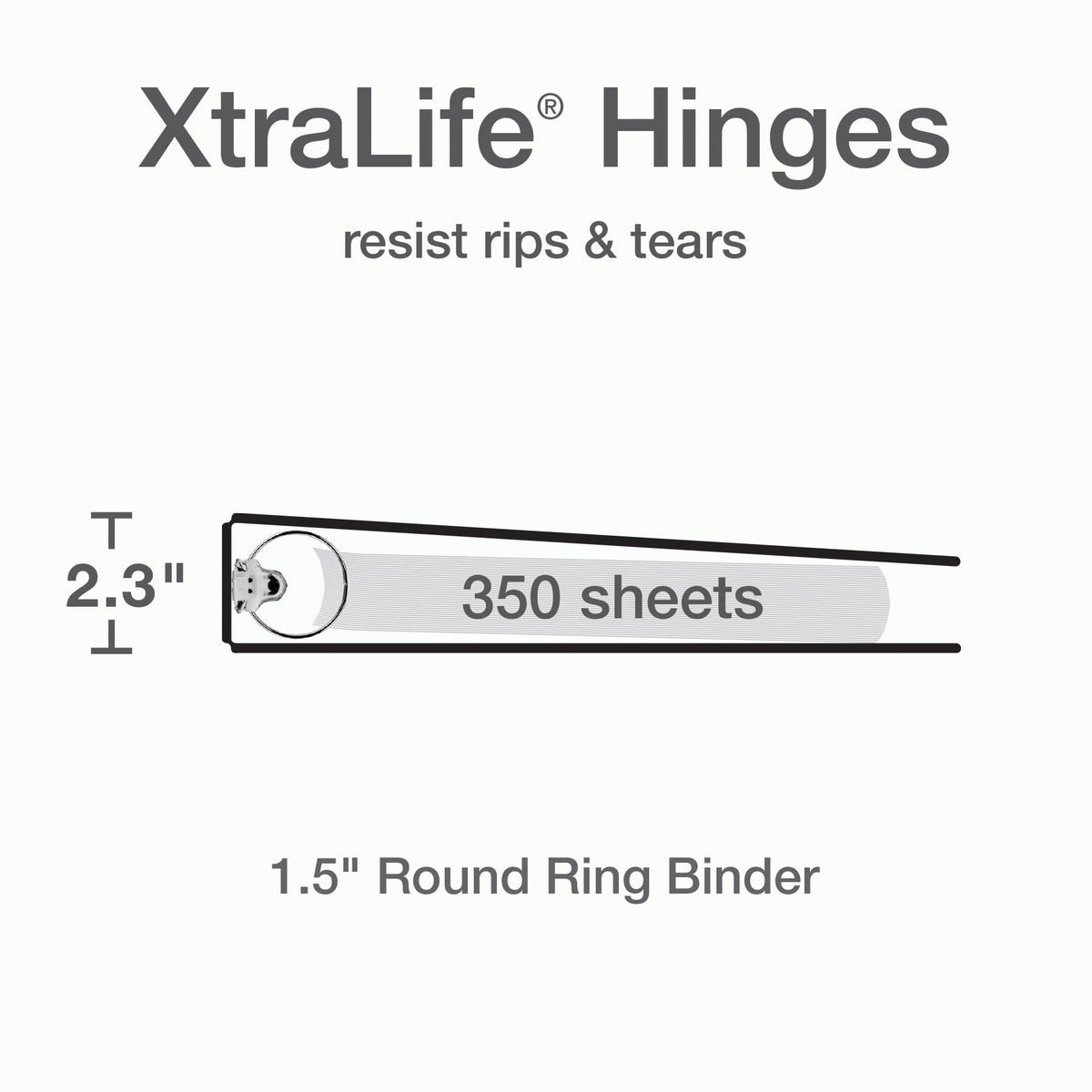 Cardinal 3 Ring Binders, 1.5 Inch, Round Rings, Holds 350 Sheets, ClearVue Presentation View