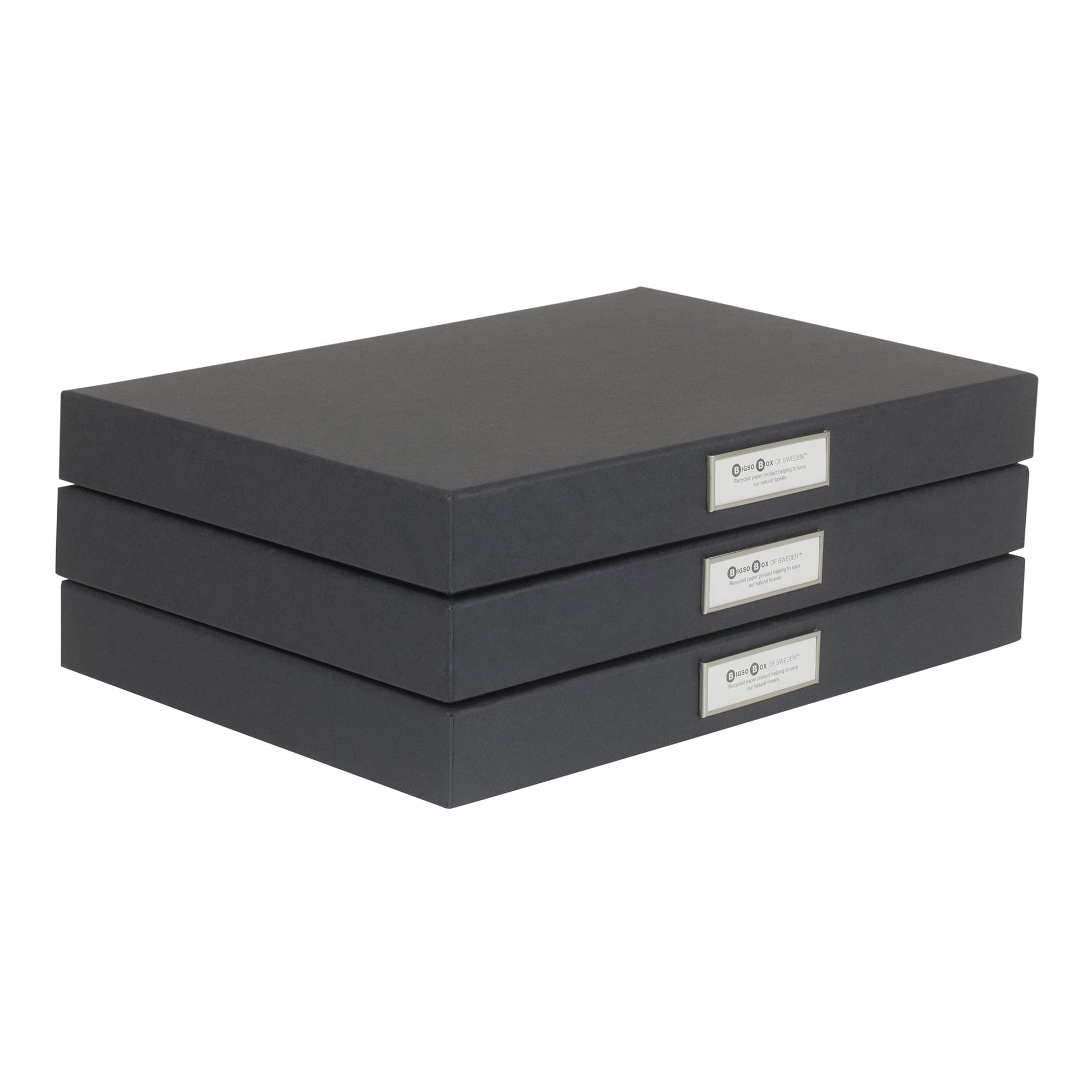 Bigso Sven Fiberboard Classic Hinged Document Box - File Organizer for Important Paperwork