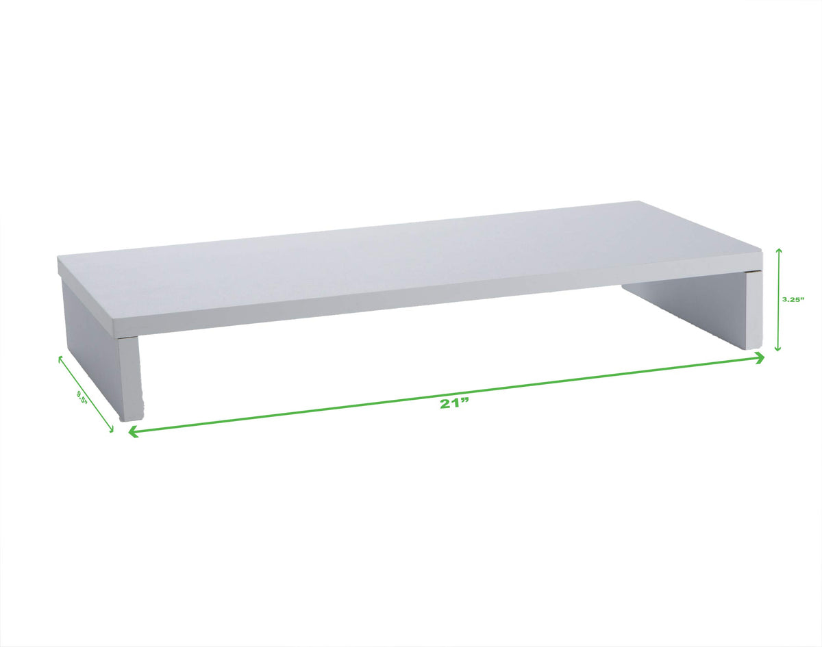 Mind Reader Woodland Collection, Monitor Stand, 33 lb. Capacity, Desktop Organizer, White