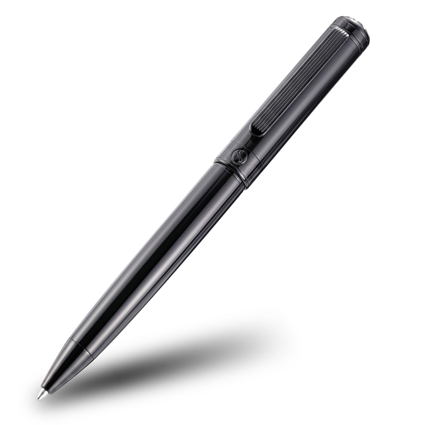 Scriveiner Gun-Metal Lacquer Ballpoint Pen - Stunning Luxury Pen, Schmidt Black Refill, Best Gift