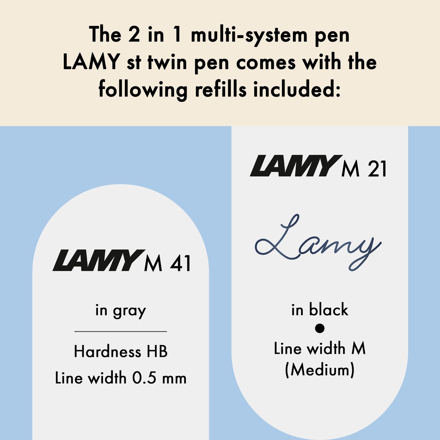 Lamy st matt twin pen Multifunctional pen – slim stainless steel mechanical pencil & ballpoint pen