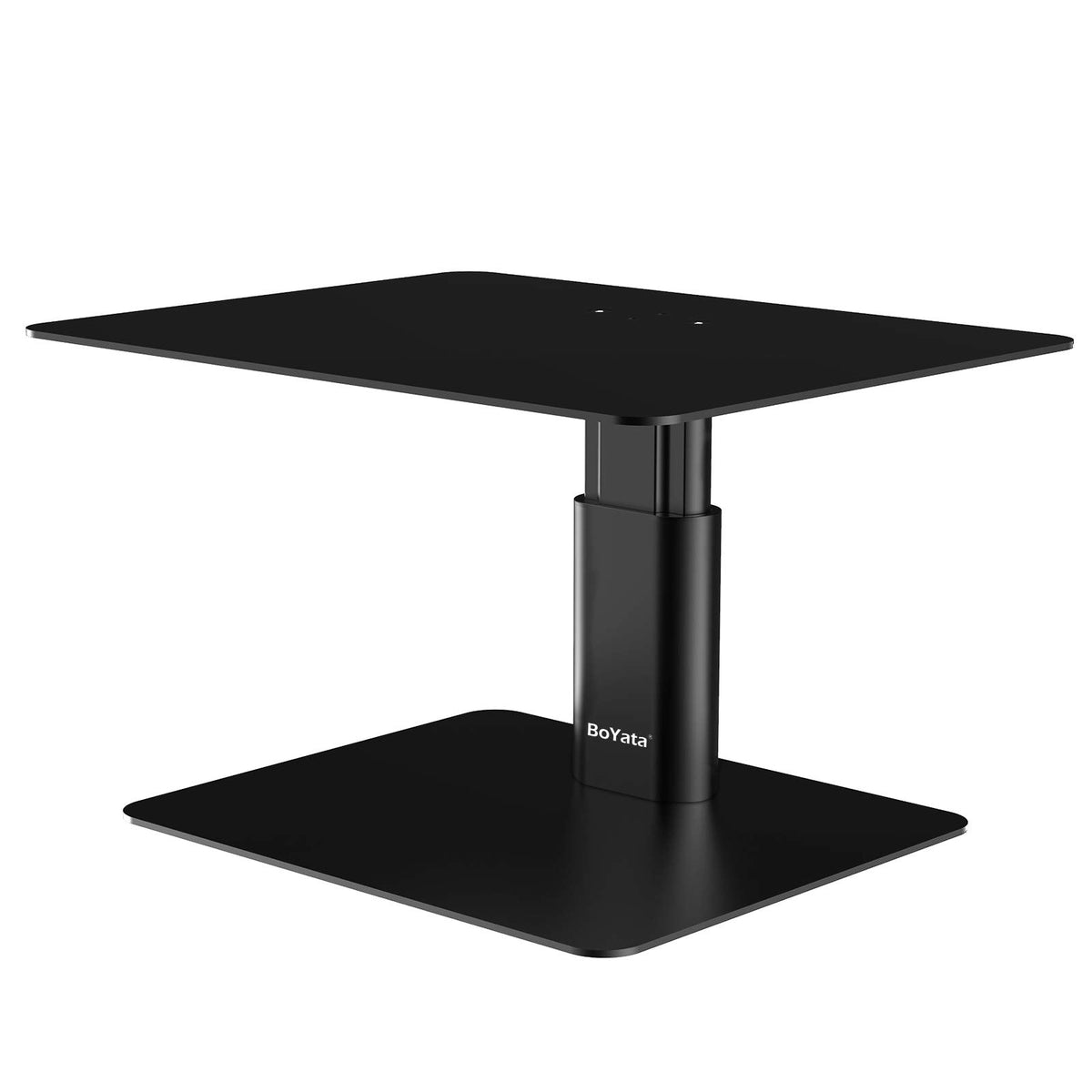 BoYata Monitor Stand, Adjustable Height Metal Desktop Riser, Black