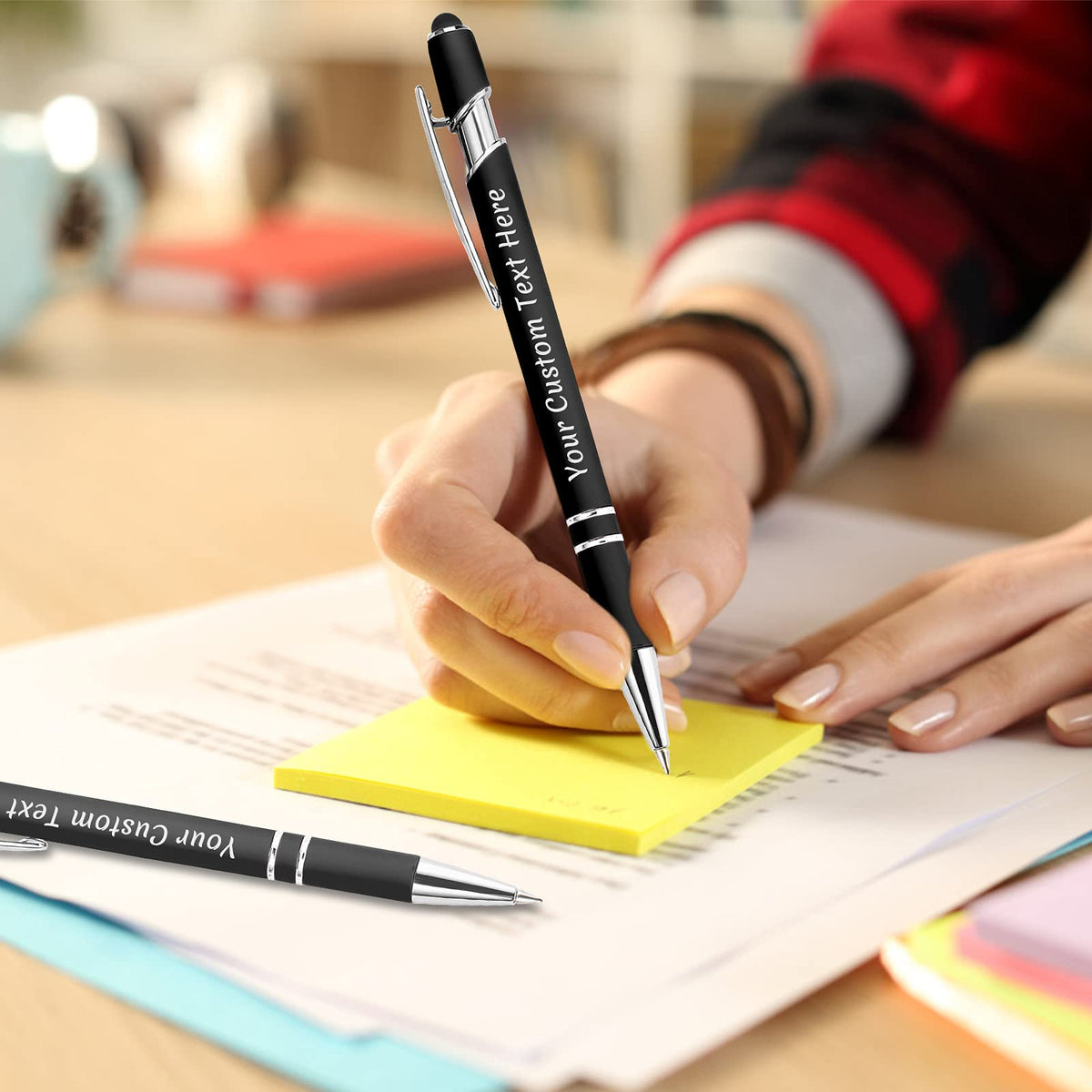 Personalized Custom Pens Bulk Free Engraving with Name Message Customized Ballpoint Pens Stylus for