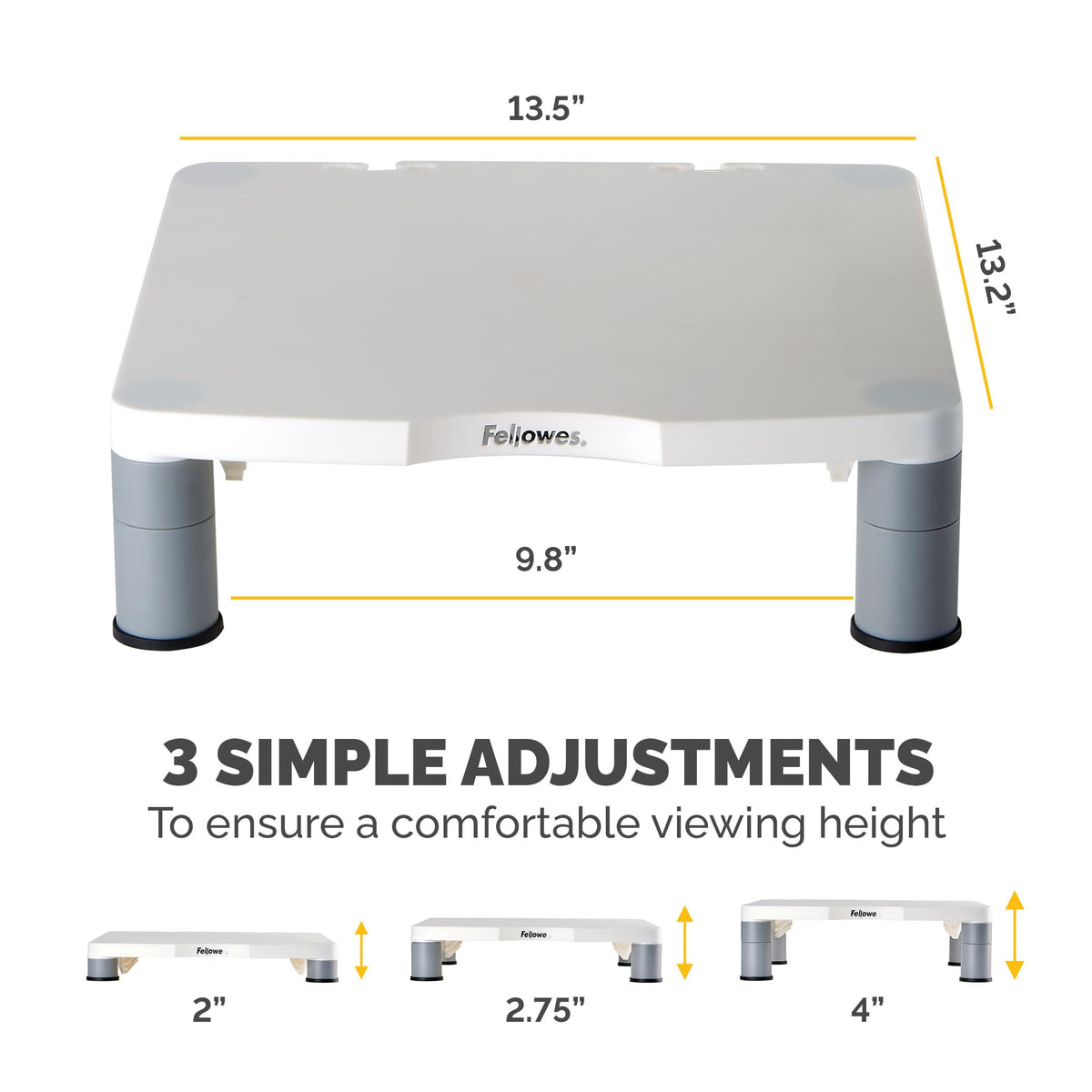 Fellowes Standard Monitor Riser (91712), Platinum/Graphite