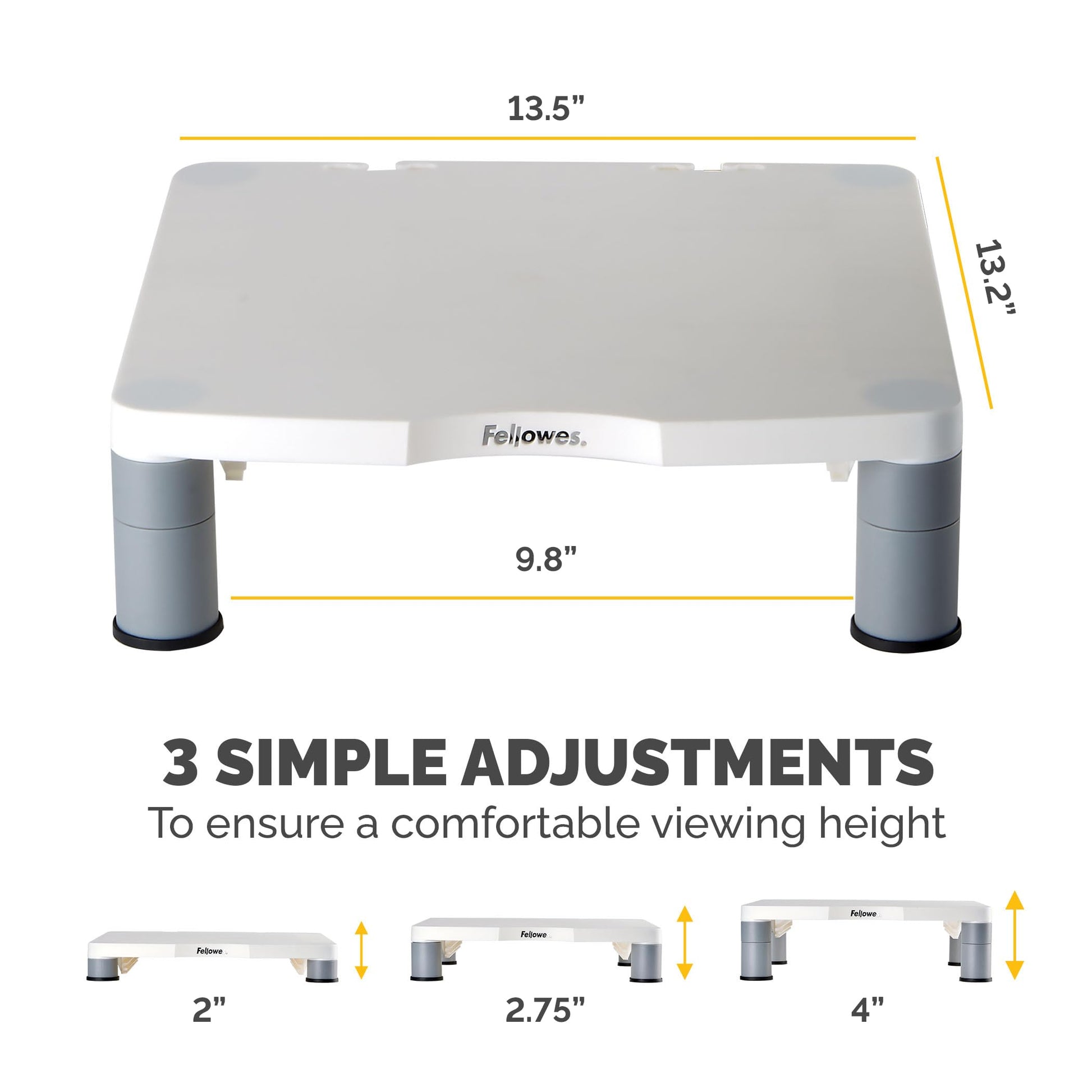 Fellowes Standard Monitor Riser (91712), Platinum/Graphite