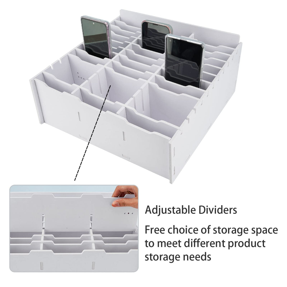 SANFURNEY 36 Slots Cell Phone Storage Box, Classroom Calculator Holder