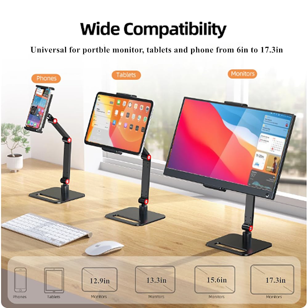 Portable Monitor Holder for 6-17.3 inch Screen Desktop Monitor Tablet Stand
