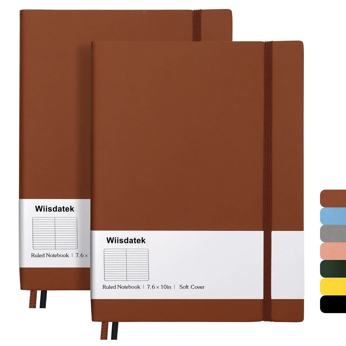 College Ruled Notebook B5, Total 376 Numbered Pages 7.6'' x 10''(BROWN)