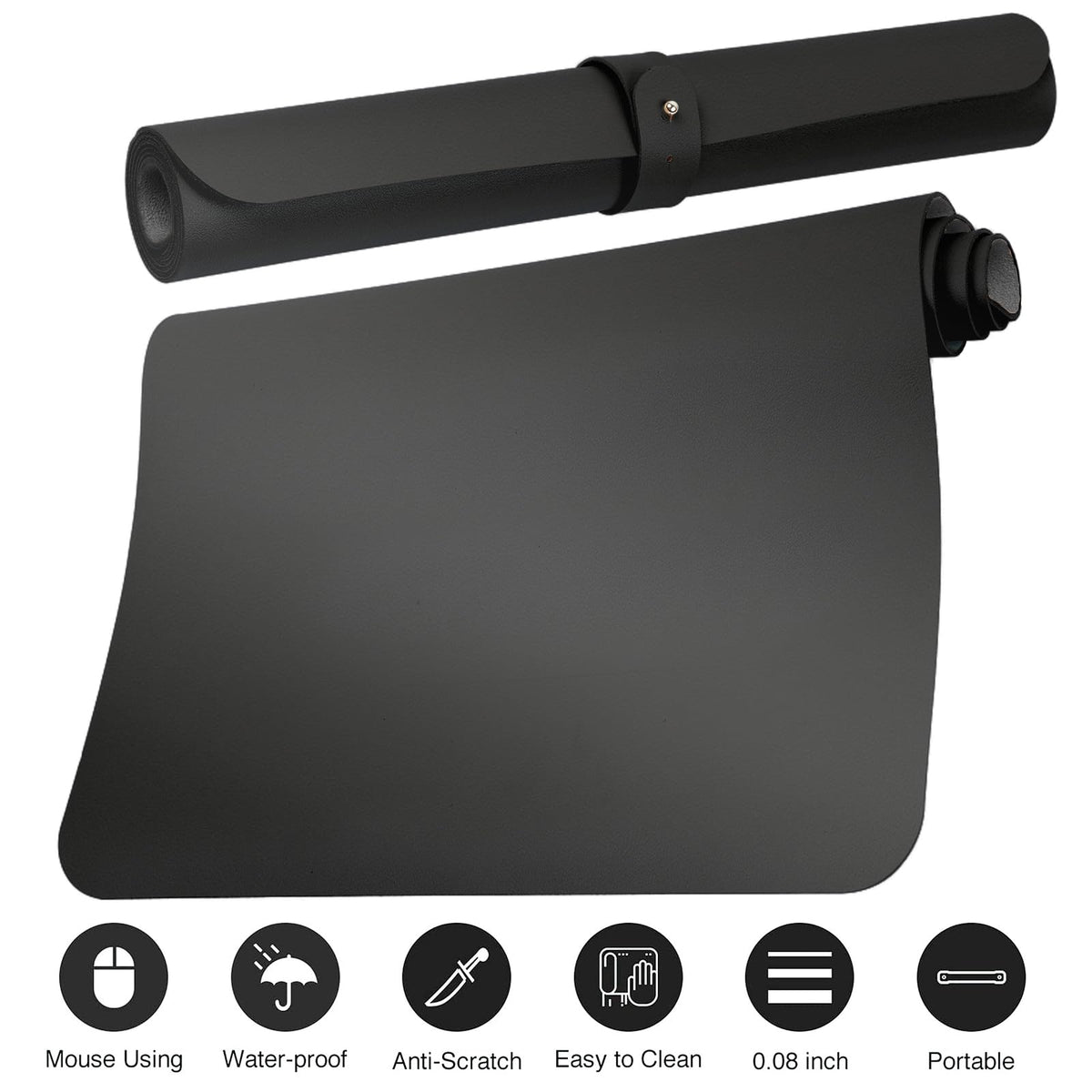 Boutilon Leather Desk Pad Protector,Non-Slip Mouse Pad,Laptop Desk Pad,Office Mouse Mat,Waterproof