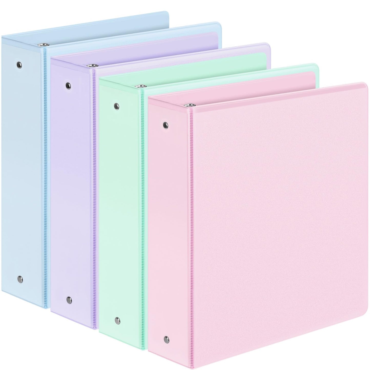 4 Pack 3 Ring Binders 2 Inch, Sooez 2" Three Round Ring Binder with Pockets