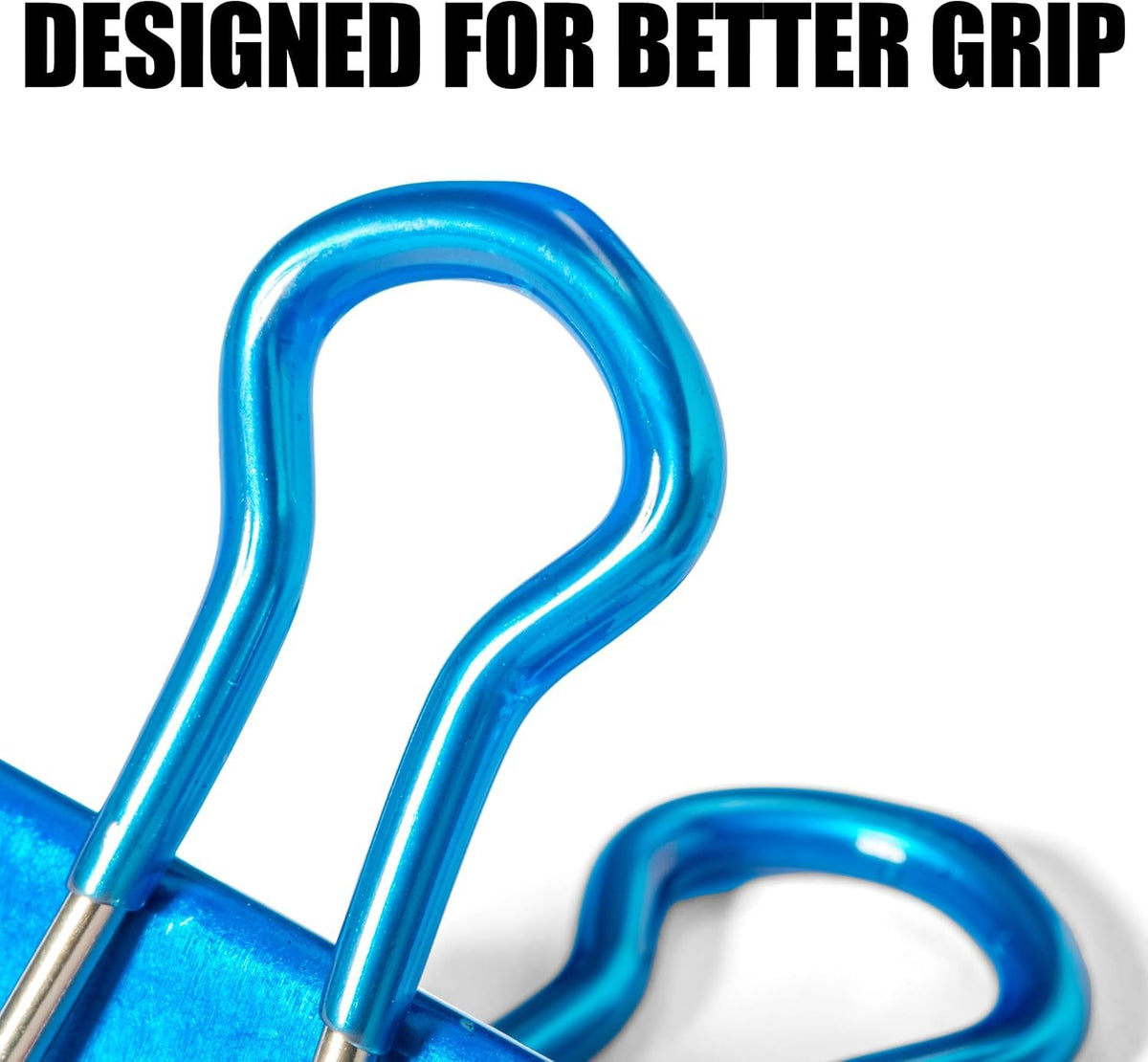 Officemate Easy Grip Medium Binder Clips, Assorted Metallic Colors, 12 Pack (31054)