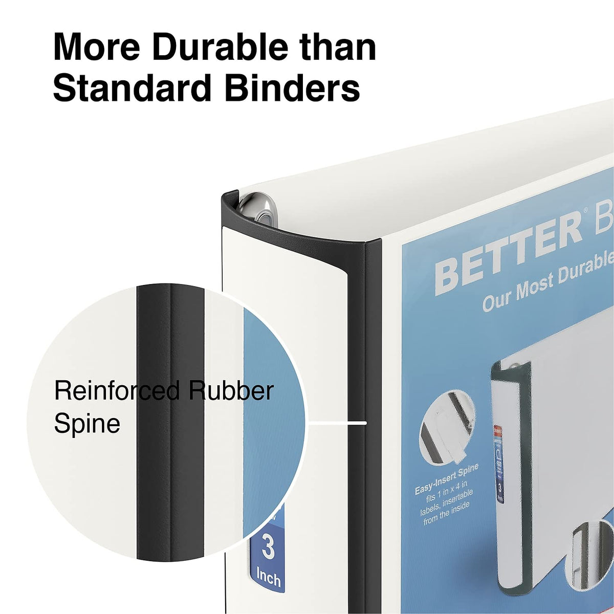 Staples Better Binder, 3-Inch 3-Ring View, White, 2-Pack