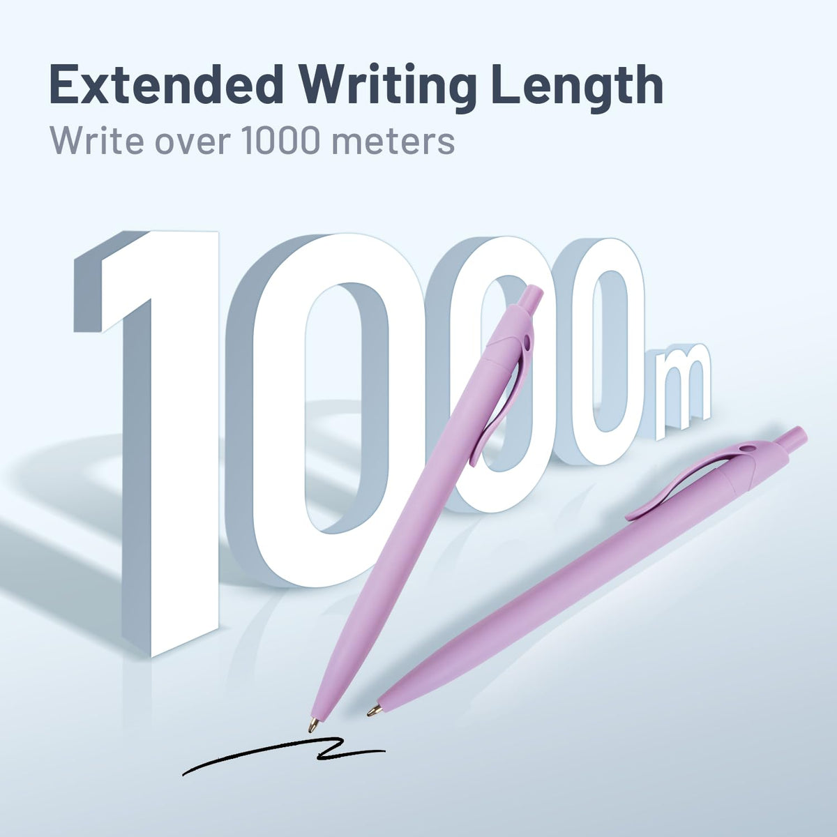Wiaziert BallPoint Pens, 100 Pack (BLACK Ink), Bulk Pens, Purple Barrel,Click Pens for Office Home