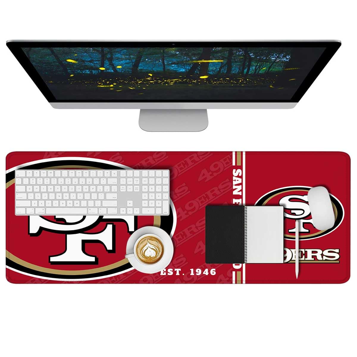 Mouse Pad Extended Large Gaming Desk Pad 31.5 x 11.8 Inch, XL Mousepad Topographic Mouse Pad with