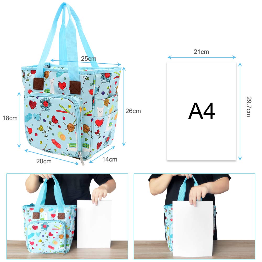 SumDirect Yarn Bag, Knitting Organizer Tote Bag Portable Storage Bag for Yarns, Carrying Projects