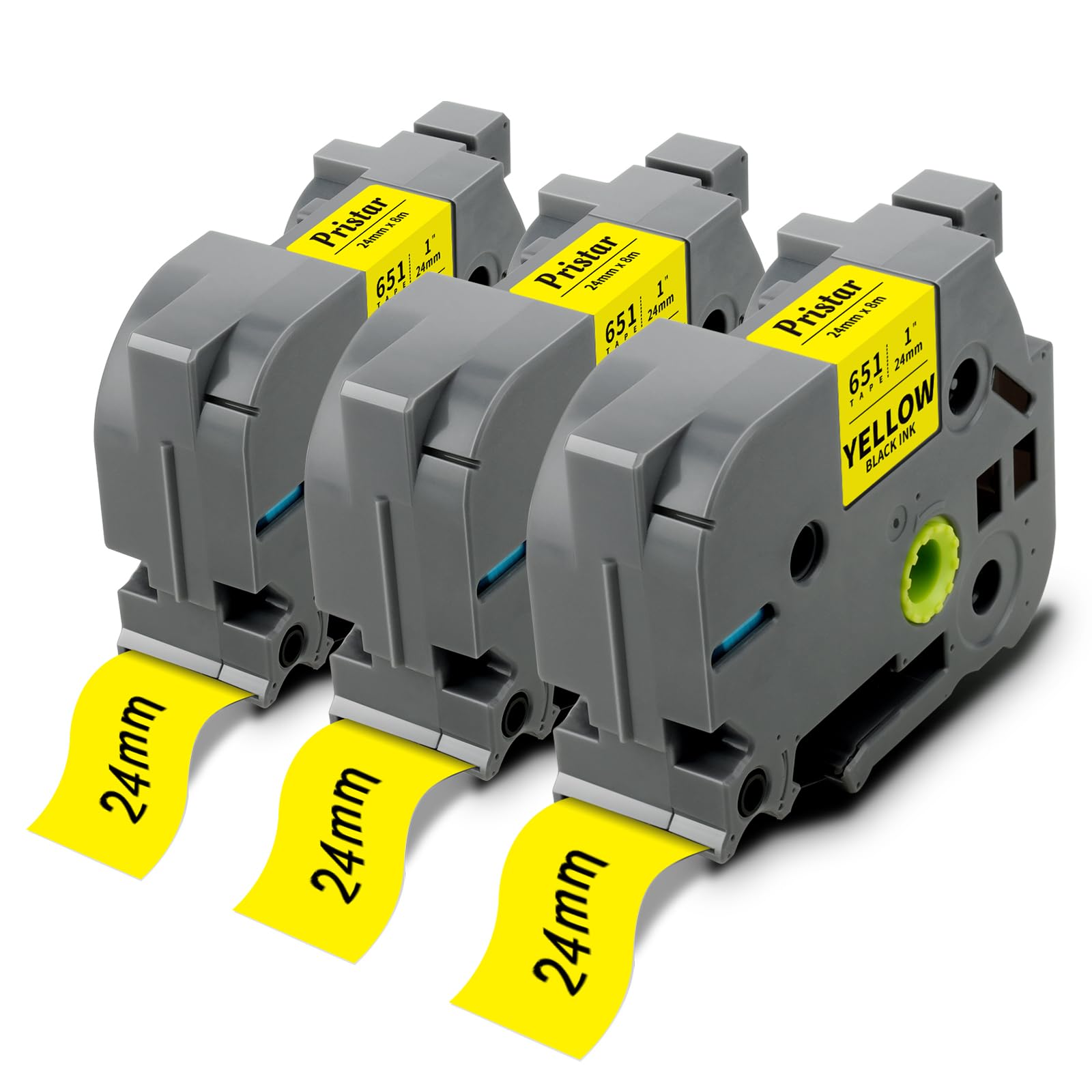Pristar TZe-651 Black on Yellow Compatible for Brother 24mm 0.94 Tape