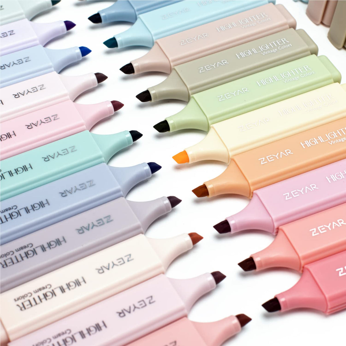 ZEYAR Highlighter Pen, Cream Colors Chisel Tip Markers, Water Based, Quick Dry, No Bleed, for Bible