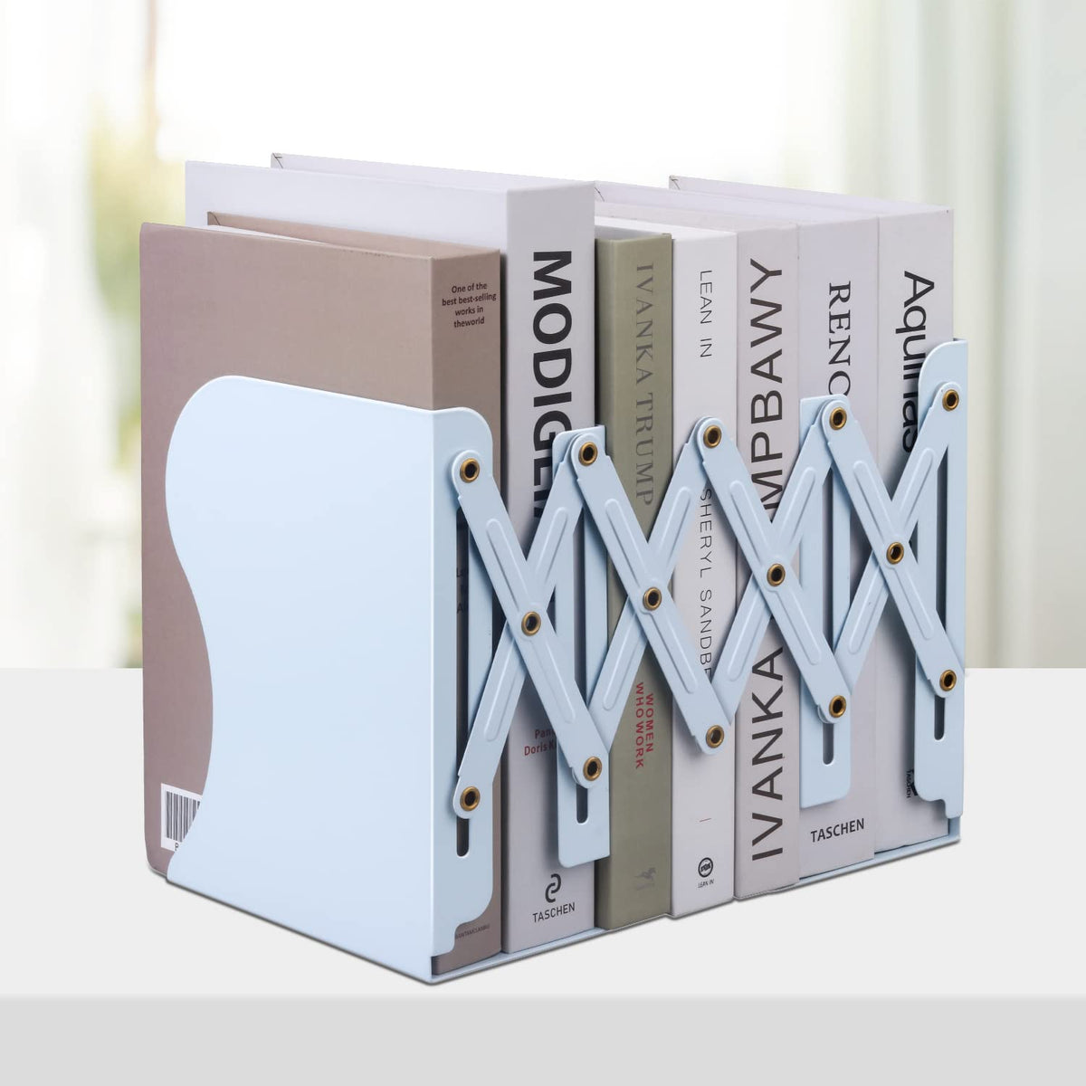 Honagu Adjustable Bookends, Metal Book Ends for Shelves Heavy Book