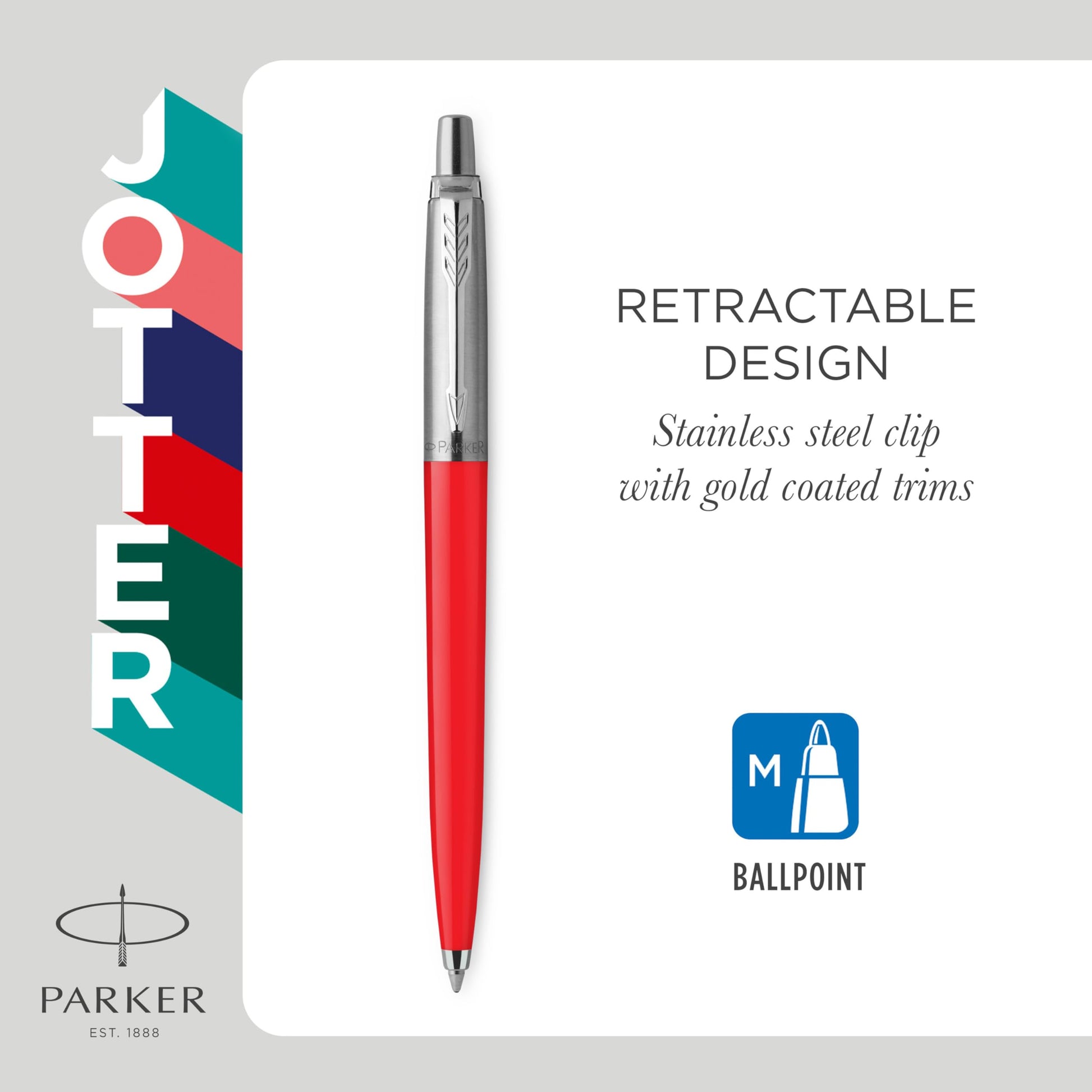 Parker Jotter Originals Trio Pen Gift Set | Ballpoint Pen, Gel Pen & Mechanical Pencil | Made From