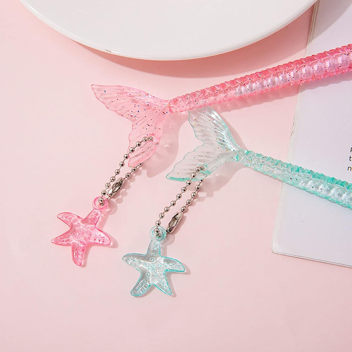 YYaaloa 48pcs Cute Mermaid Novelty Gel Ink Writing Pens 0.5 mm Black Ink Fun Kawaii Pens Bulk for
