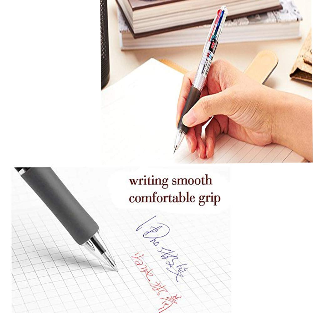 AEKAN 12 Pack Multicolor Pen Retractable 0.7mm 4 Color Ink(Black, Blue, Red, Green) in One
