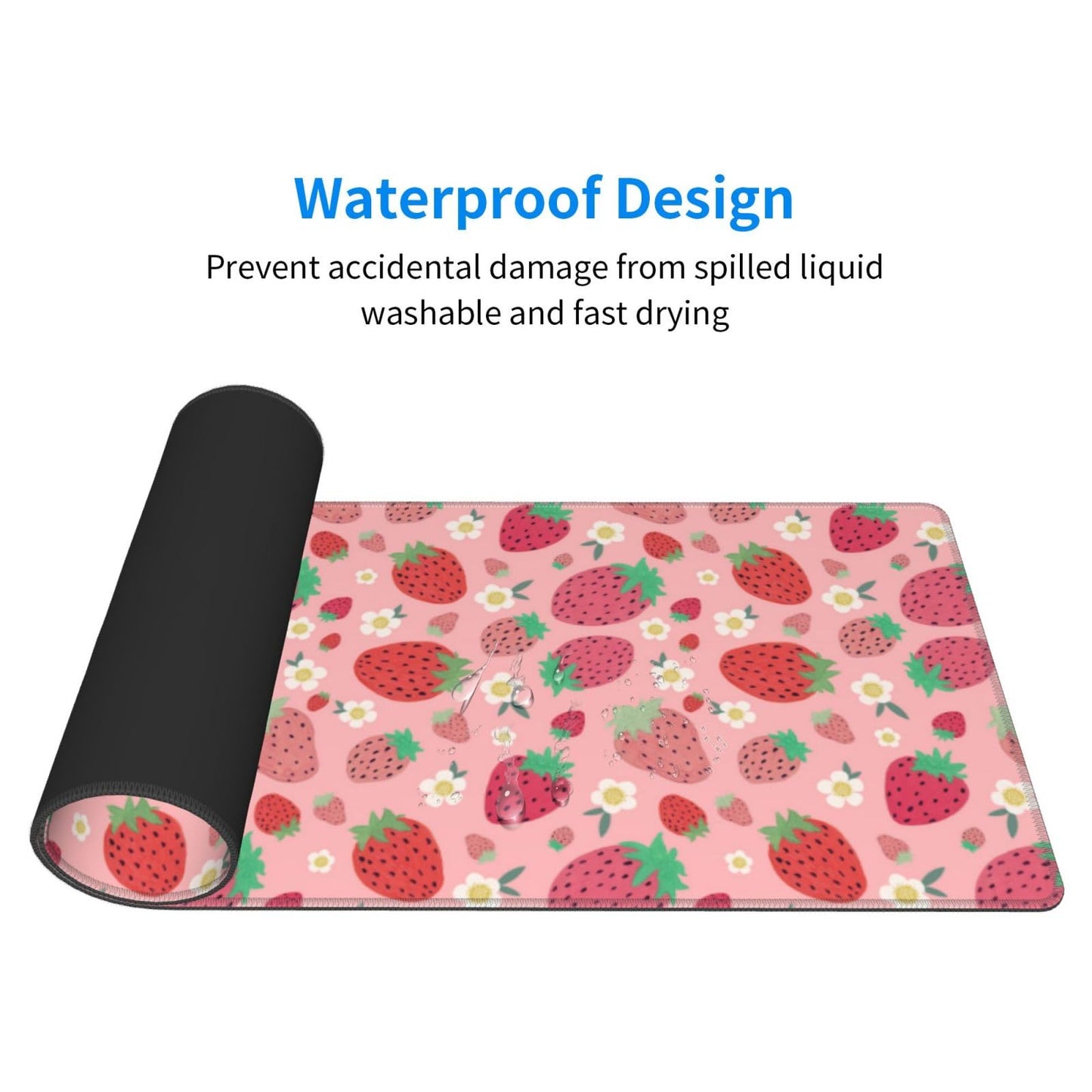 Strawberry Mouse Pad XL Large Mousepad Non Slip Rubber Base Desk Mat for Laptop Computer Gaming