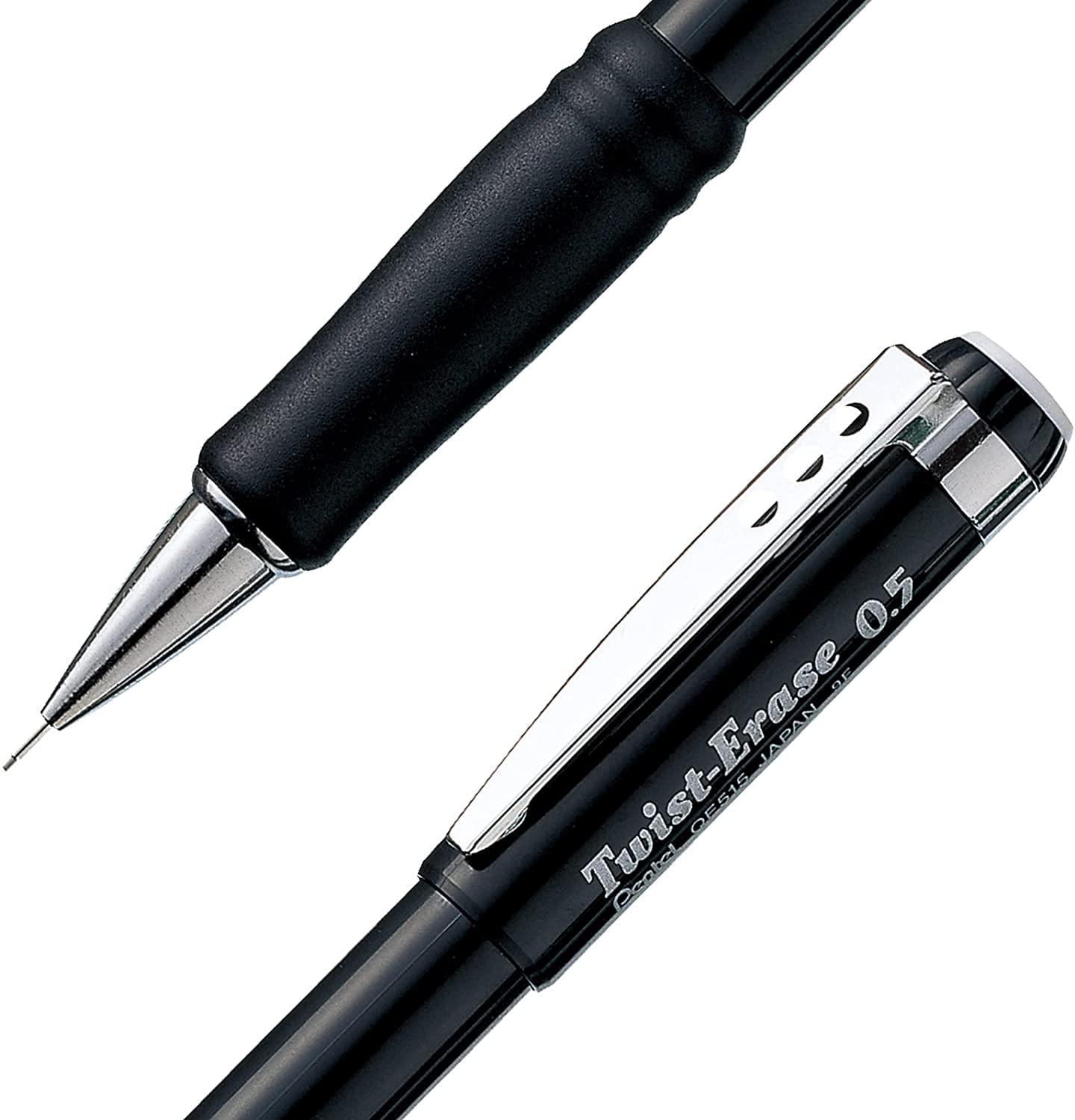 Pentel Twist Erase III Mechanical Pencil, 0.5mm, Black Barrel, Pack of 3