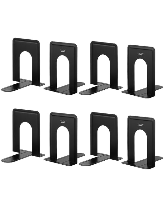 Mr. Pen- Book Ends, 8 Pack, Black, Heavy Duty Metal Bookends for Shelves