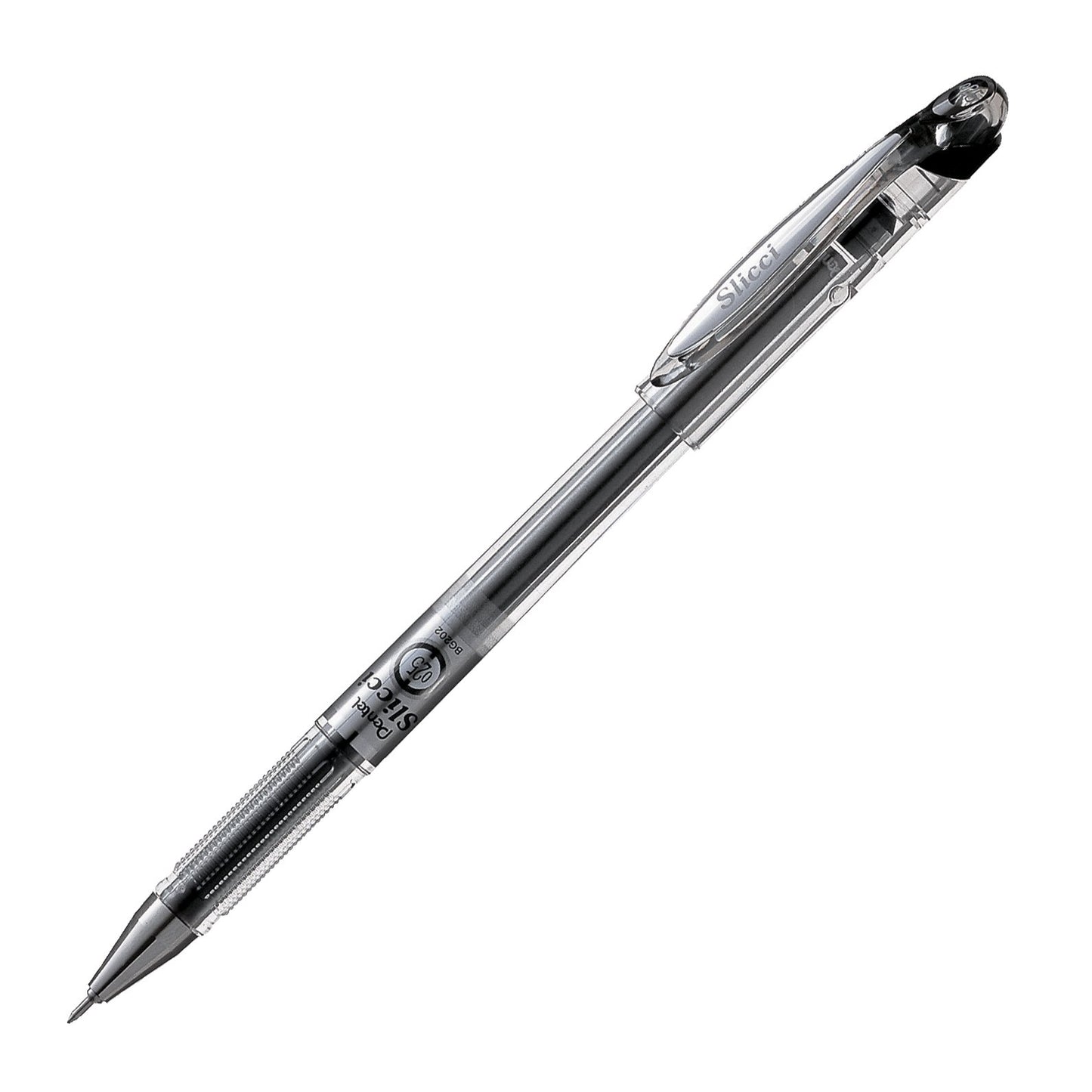 Pentel Arts Slicci Extra Fine Gel Pen, (0.25mm), Black Ink, Box of 12 (BG202-A)