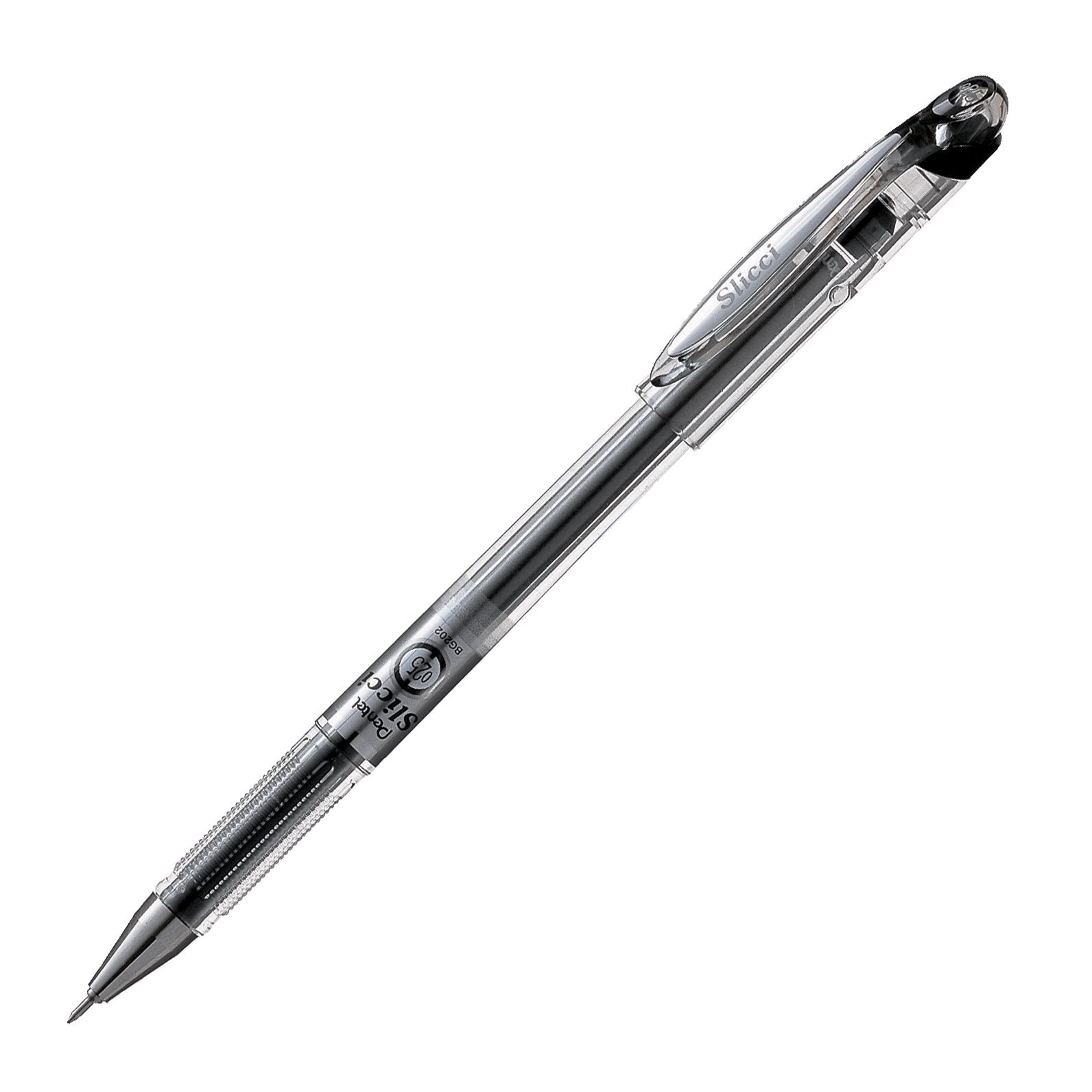 Pentel Arts Slicci Extra Fine Gel Pen, (0.25mm), Black Ink, Box of 12 (BG202-A)
