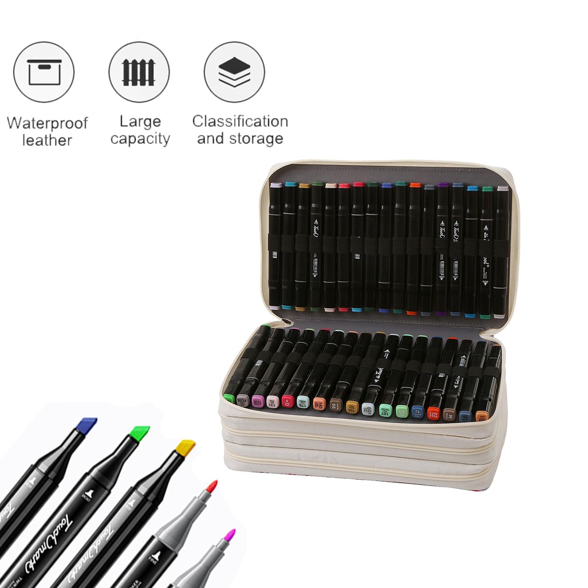Lbxgap 102 Slots Marker Pen Organizer Case w/Handle