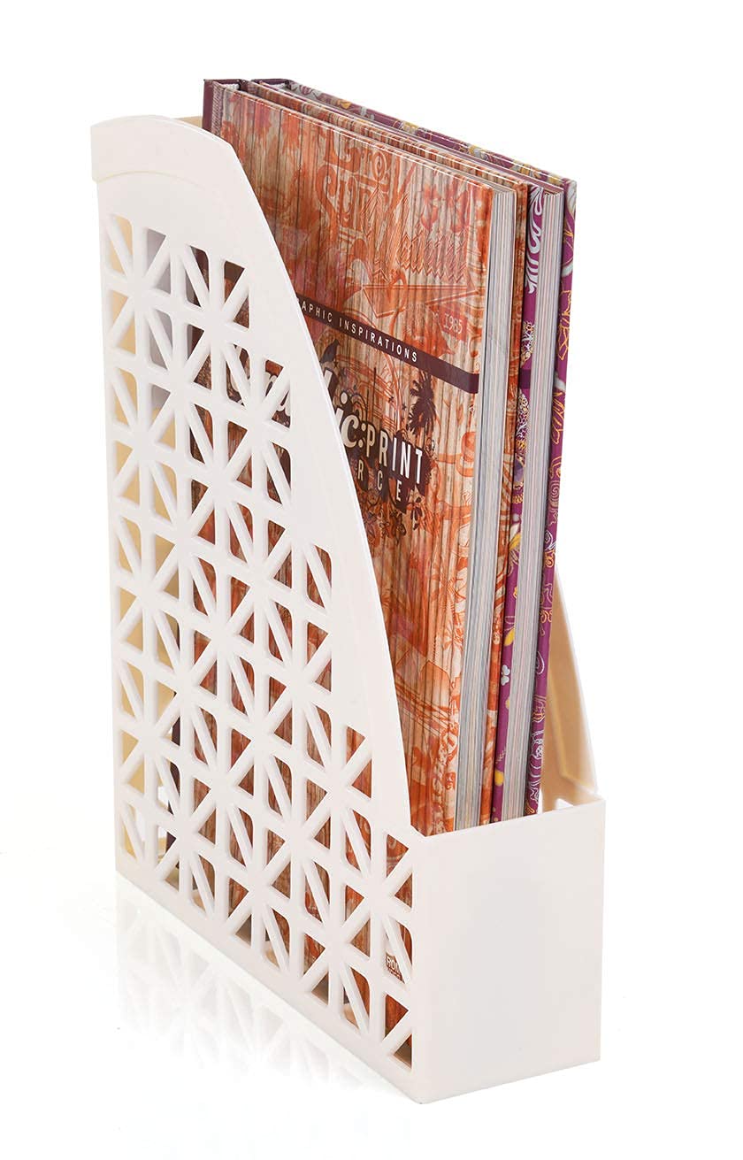 Mintra Office Plastic Desk Organizer 2pk Magazine File (Ivory)