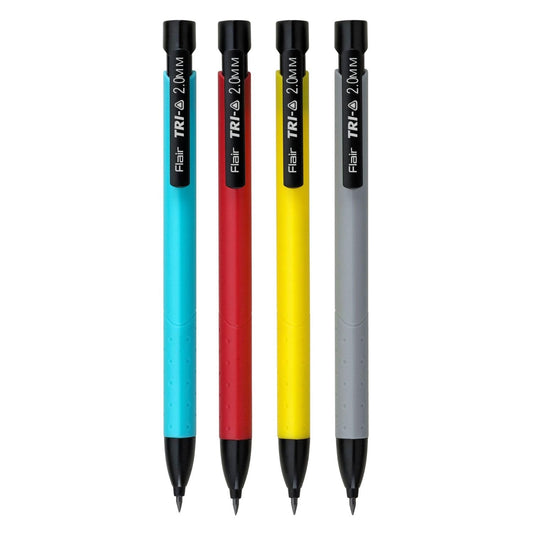 FLAIR Creative Series 2.0mm Tri-o Mechanical Pencil | Retractable Mechanism With Extra Dark 2B