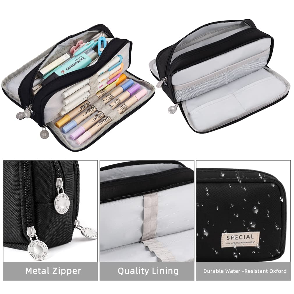 iSuperb Large Pencil Case 3 Compartments Pencil Pouch Big Capacity Pencil Bag for Kids Teen Girls