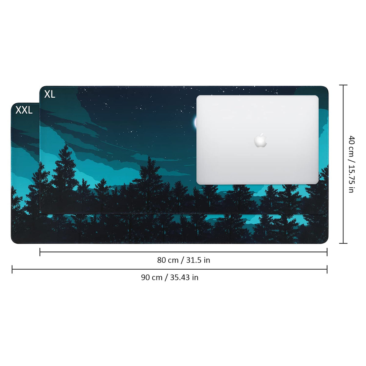 iCasso Extended Gaming Mouse Pad 35.4x15.7in Desk Pad,Silent Night
