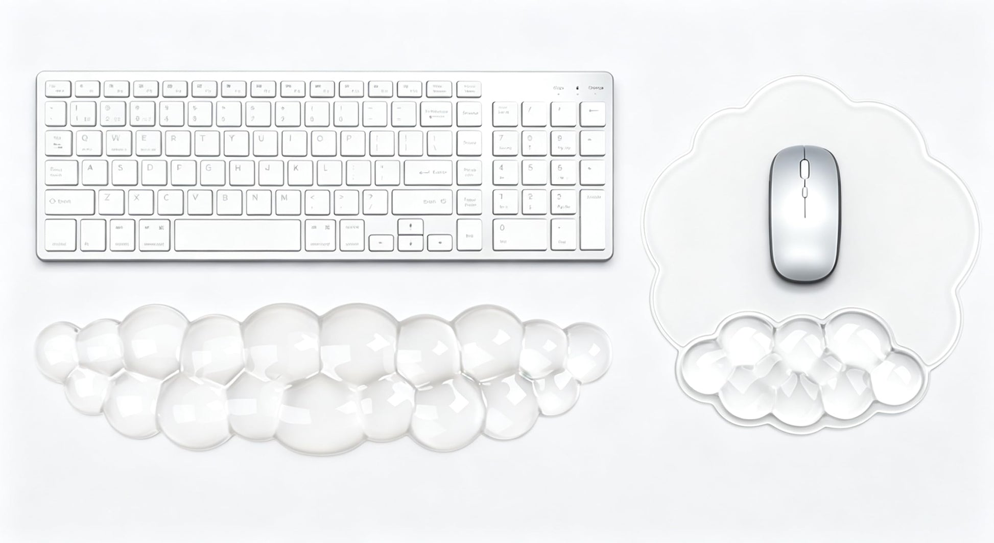 Aszqvd Mouse Pad with Wrist Rest, Soft Cloud Gel Keyboard Mouse Pad Set with Hand Wrist Support