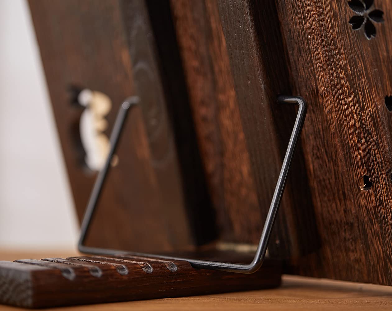 SINOBEST Book Stand with Page Clips, Foldable Reading Rest Holder, Portable Desk Bookrest