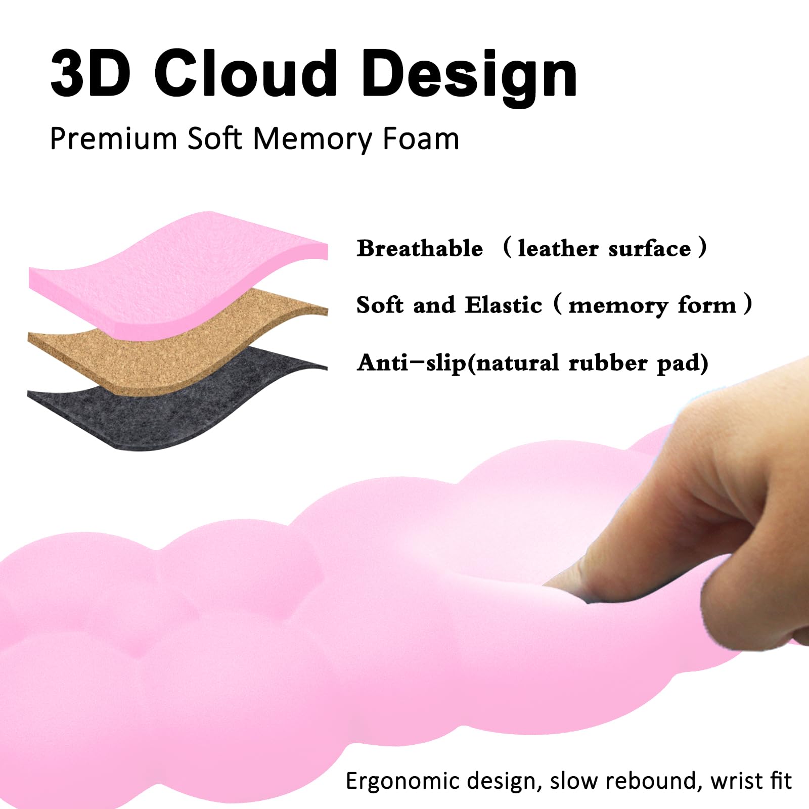 Cloud Wrist Rest Mouse Pad & Keyboard Wrist Support Set for Home & Office