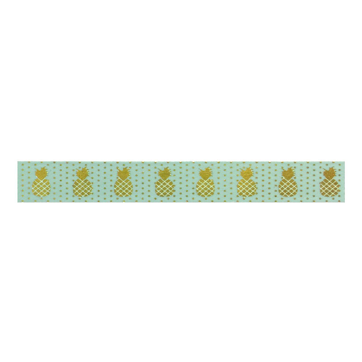 Wrapables Colorful Washi Masking Tape, Golden Pineapple Mint